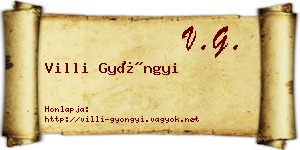 Villi Gyöngyi névjegykártya